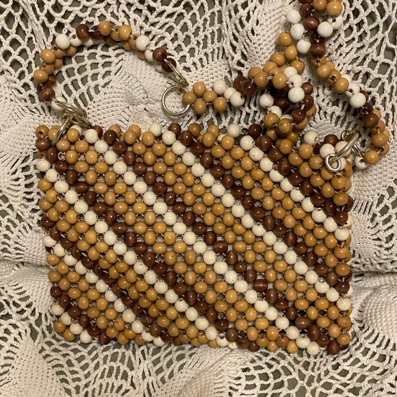 Vintage 60/70’s Marcus Brothers Wood Bead Purse. - Picture 1 of 6